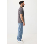 Regular-fit piqué polo in eco cotton, 220 g/m² matt silver colour
