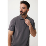 Regular-fit piqué polo in eco cotton, 220 g/m² matt silver colour