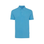 Regular-fit piqué polo in eco cotton, 220 g/m² cyan blue colour