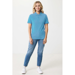 Regular-fit piqué polo in eco cotton, 220 g/m² cyan blue colour model view