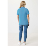 Regular-fit piqué polo in eco cotton, 220 g/m² cyan blue colour second model view