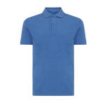 Regular-fit piqué polo in eco cotton, 220 g/m² marbled blue colour