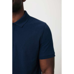 Regular-fit piqué polo in eco cotton, 220 g/m² navy-blue colour
