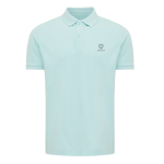 Regular-fit piqué polo in eco cotton, 220 g/m² mint green colour view with logo