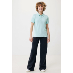 Regular-fit piqué polo in eco cotton, 220 g/m² mint green colour model view