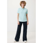 Regular-fit piqué polo in eco cotton, 220 g/m² mint green colour second model view