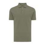 Regular-fit piqué polo in eco cotton, 220 g/m² military green colour