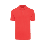 Regular-fit piqué polo in eco cotton, 220 g/m² desatured red colour