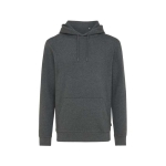 Soft undyed eco cotton sweatshirt with logo, 340 g/m² marbled grey colour