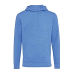 Soft undyed eco cotton sweatshirt with logo, 340 g/m² marbled blue colour