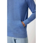 Soft undyed eco cotton sweatshirt with logo, 340 g/m² marbled blue colour