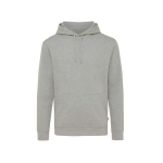 Soft undyed eco cotton sweatshirt with logo, 340 g/m² heather light grey colour
