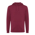 Recycled and organic cotton sweatshirt, 340 g/m² burgundy colour