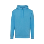 Recycled and organic cotton sweatshirt, 340 g/m² cyan blue colour