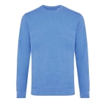 Speckled eco cotton sweatshirts for promotions, 340 g/m² marbled blue colour