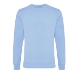 Crew neck sweatshirt in eco cotton, 340 g/m² pastel blue colour