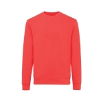Crew neck sweatshirt in eco cotton, 340 g/m² desatured red colour