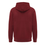 Zip hoodie in eco cotton with corporate logo, 340 g/m² burgundy colour