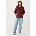 Zip hoodie in eco cotton with corporate logo, 340 g/m² burgundy colour