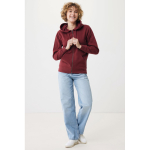 Zip hoodie in eco cotton with corporate logo, 340 g/m² burgundy colour