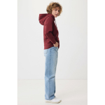 Zip hoodie in eco cotton with corporate logo, 340 g/m² burgundy colour