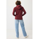 Zip hoodie in eco cotton with corporate logo, 340 g/m² burgundy colour