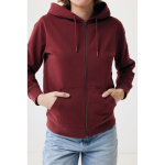 Zip hoodie in eco cotton with corporate logo, 340 g/m² burgundy colour
