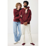 Zip hoodie in eco cotton with corporate logo, 340 g/m² burgundy colour