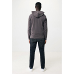 Zip hoodie in eco cotton with corporate logo, 340 g/m² matt silver colour