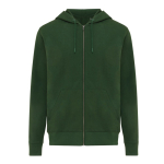 Zip hoodie in eco cotton with corporate logo, 340 g/m² forest green colour