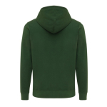 Zip hoodie in eco cotton with corporate logo, 340 g/m² forest green colour