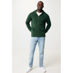 Zip hoodie in eco cotton with corporate logo, 340 g/m² forest green colour