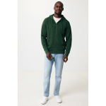 Zip hoodie in eco cotton with corporate logo, 340 g/m² forest green colour