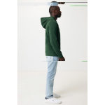 Zip hoodie in eco cotton with corporate logo, 340 g/m² forest green colour