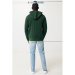 Zip hoodie in eco cotton with corporate logo, 340 g/m² forest green colour