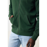 Zip hoodie in eco cotton with corporate logo, 340 g/m² forest green colour