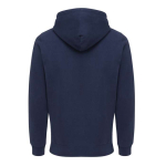 Zip hoodie in eco cotton with corporate logo, 340 g/m² navy-blue colour