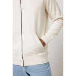 Zip hoodie in eco cotton with corporate logo, 340 g/m² natural colour