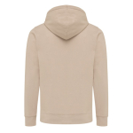 Zip hoodie in eco cotton with corporate logo, 340 g/m² light brown colour
