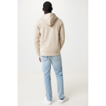 Zip hoodie in eco cotton with corporate logo, 340 g/m² light brown colour