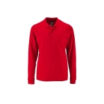 Long sleeve men's polo shirt, cotton, 180 g/m2, SOL'S Perfect red colour fifth view