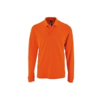 Long sleeve men's polo shirt, cotton, 180 g/m2, SOL'S Perfect orange colour