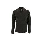 Long sleeve men's polo shirt, cotton, 180 g/m2, SOL'S Perfect dark grey colour sixth view