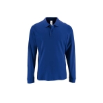 Long sleeve men's polo shirt, cotton, 180 g/m2, SOL'S Perfect royal blue colour third view