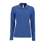 Women's long-sleeved polo shirt, cotton, 180 g/m2, SOL'S Perfect third view