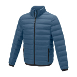 Men’s down jacket in polyester, 164 g/m², Elevate Life cyan blue colour