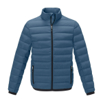 Men’s down jacket in polyester, 164 g/m², Elevate Life cyan blue colour
