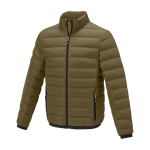 Men’s down jacket in polyester, 164 g/m², Elevate Life olive green colour