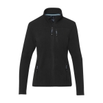 Women’s recycled polyester fleece jacket, 174 g/m², Elevate NXT black colour