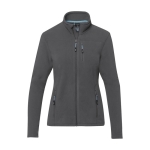 Women’s recycled polyester fleece jacket, 174 g/m², Elevate NXT dark grey colour
